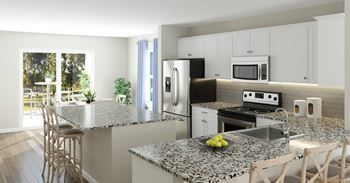 Granite countertops with tile backsplash in kitchens